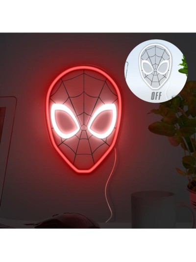 Lámpara de pared paladone spiderman luz led neon