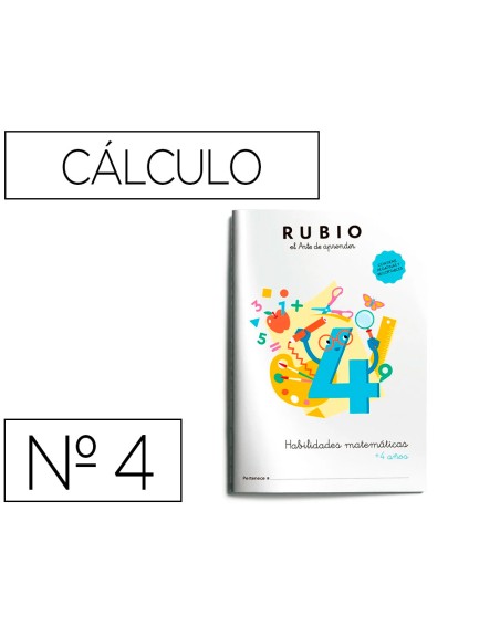 Cuaderno rubio habilidades matematicas + 4 años