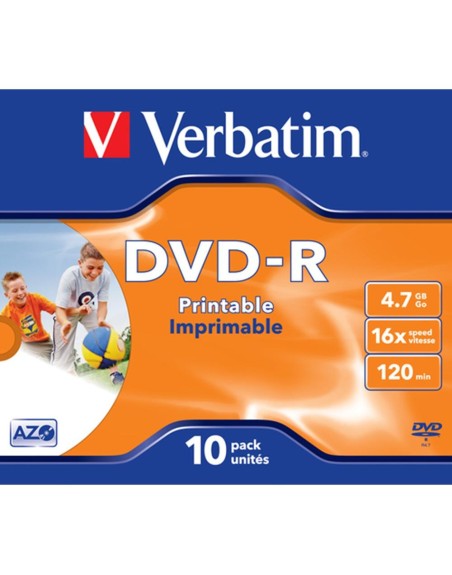 Verbatim dvd - r 4.7gb 16x tarrina 10uds imprimible