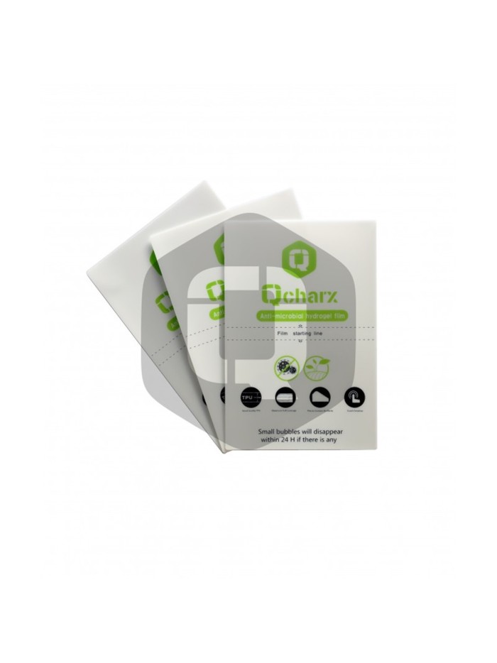 Laminas de proteccion frontales qcharx hidrogel antibacterias qx1 lite 10 unidades Laminas de proteccion frontales qcharx hidrogel antibacterias qx1 lite 10 unidades