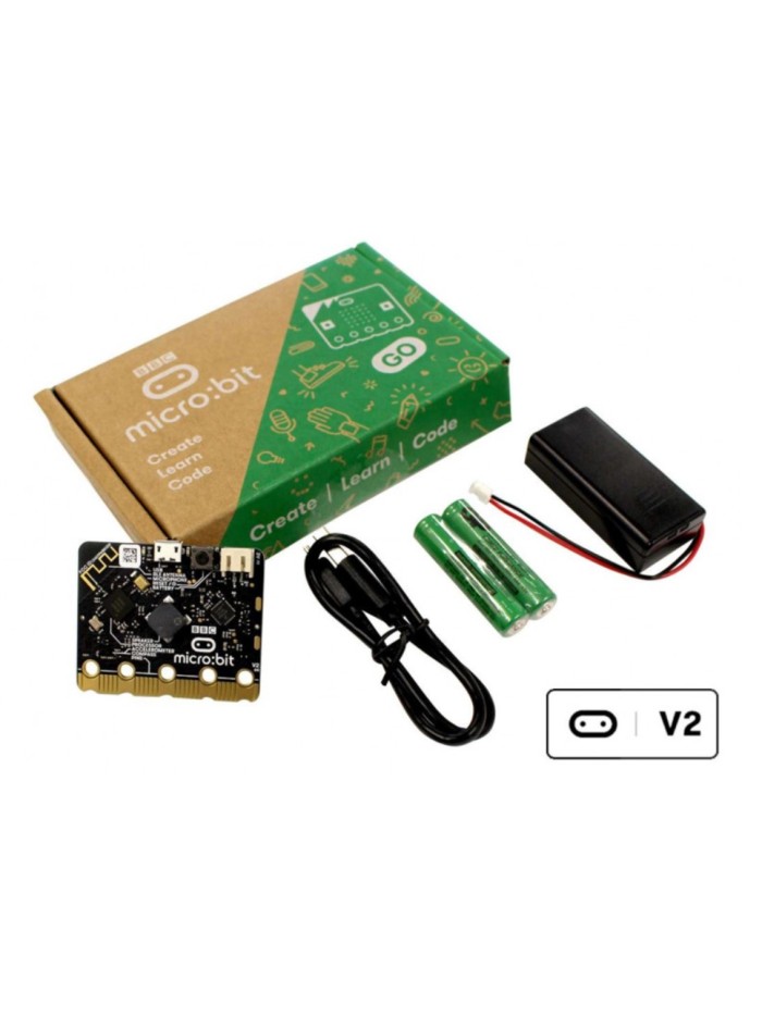 Kit micro:bit go v2.2 con placa microbit + pilas + portapilas + cable usb Kit micro:bit go v2.2 con placa microbit + pilas + portapilas + cable usb