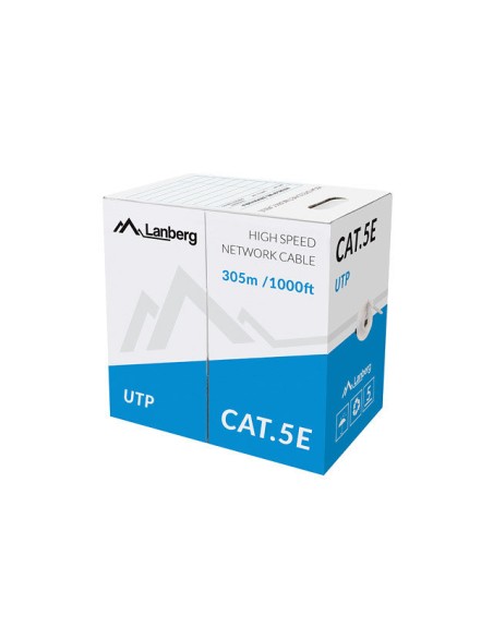 Bobina cat.5e lanberg utp 305m rj45 solid cobre fluke tested awg24 cpr gris