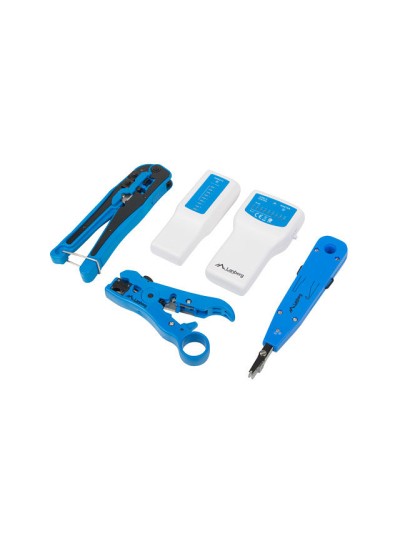 Kit herramientas lanberg pelacables - crimpadora - testador
