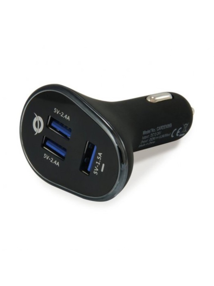 Cargador coche conceptronic carden06b 3 puertos usb tipo a 2p 5v - 2.4a 1p 5v - 1.5a 31.5w Cargador coche conceptronic carden06b 3 puertos usb tipo a 2p 5v - 2.4a 1p 5v - 1.5a 31.5w