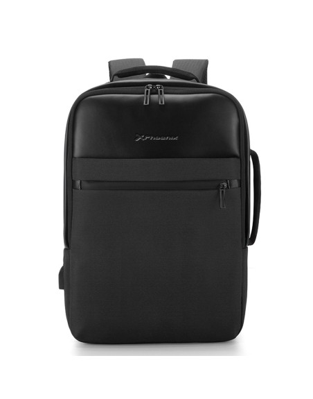 Mochila phoenix berlin de cuero con usb