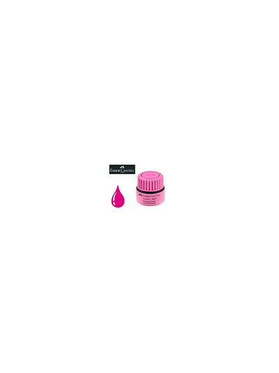 Tinta rotulador faber castell textliner fluorescente 1549 con sistema capilar color rosa bote 30 ml