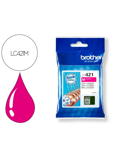 Ink-jet brother lc421m dcp-j1050dw / dcp-j1140dw / mfc-j10 magenta 200 paginas