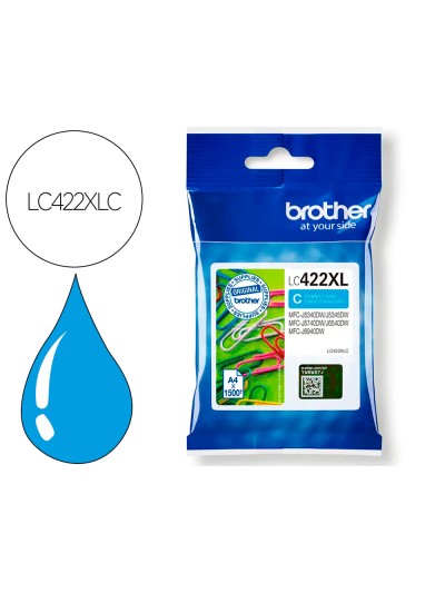 Ink-jet brother lc-422xlc cyan mfc-j5340dw / mfc-j5740dw / mfc-j6540dw / mfc-j6940dw 1500 paginas