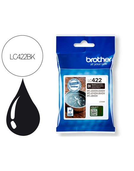 Ink-jet brother lc-422bk negro mfc-j5340dw / mfc-j5740dw / mfc-j6540dw / mfc-j6940dw 550 paginas