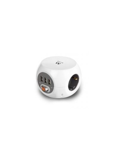 Regleta cubica ewent ew3939 3 tomas shucko - 3 puertos usb - 1.5m