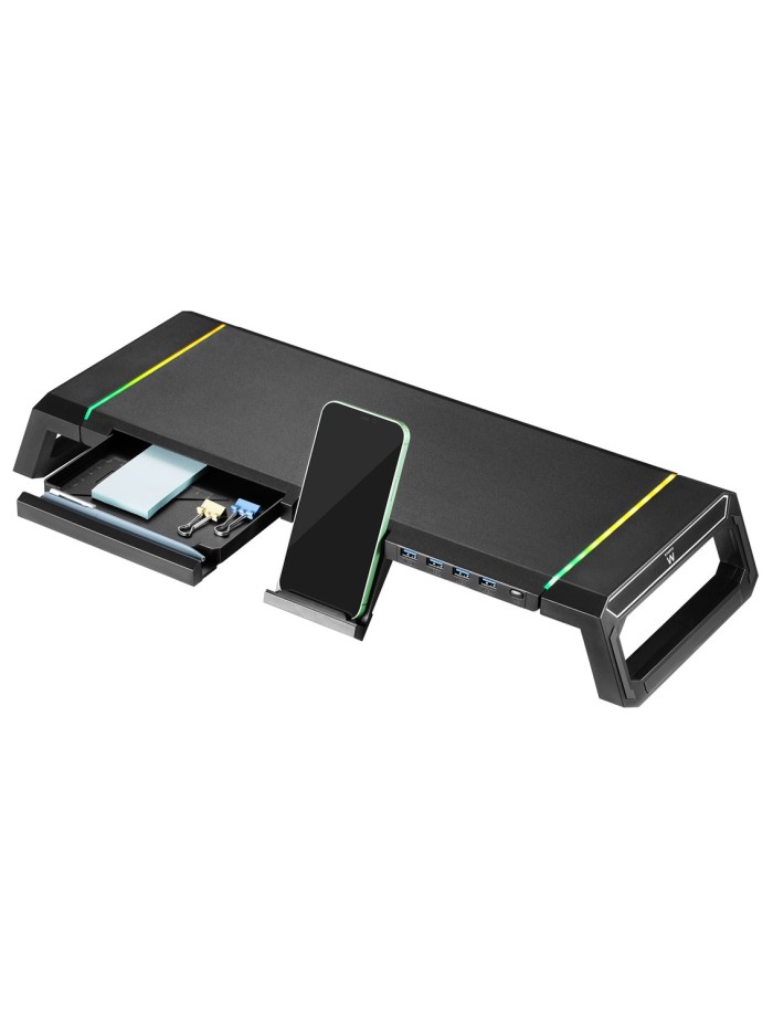 Elevador soporte monitor ewent ew1268 con cajon y soporte para smartphone Elevador soporte monitor ewent ew1268 con cajon y soporte para smartphone