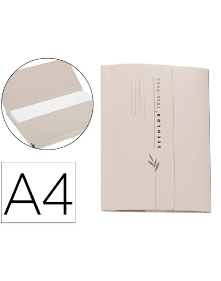 Subcarpeta cartulina tarifold 100% ecologica 226 g/m2 din a4 pack de 10 unidades con solapa y bolsa gran capacidad