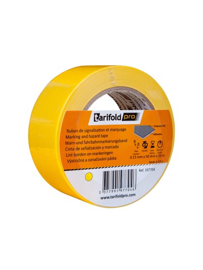 Cinta adhesiva tarifold para marcaje y señalizacion de suelo 33 mt x 50 mm color amarillo