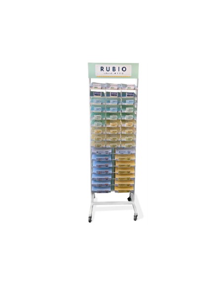 Expositor rubio suelo metalico pequeño cuadernos 400 unidades surtidas