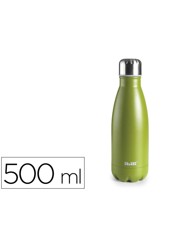Botella portaliquidos ibili acero inoxidable termo color musgo capacidad 500 ml Botella portaliquidos ibili acero inoxidable termo color musgo capacidad 500 ml