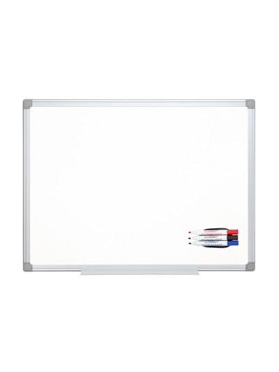Borrador q-connect magnetico para pizarra blanca con 3 rotuladores azul negro y rojo