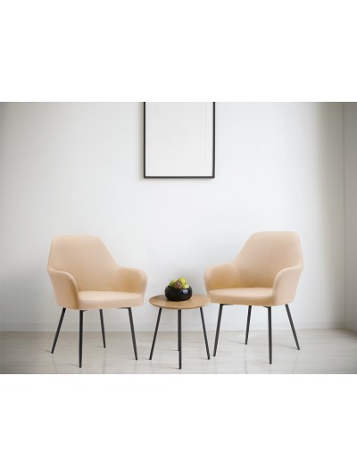Silla q-connect confidente siemione base metalica alt max 820 anc 570 prof 580 color marron arena