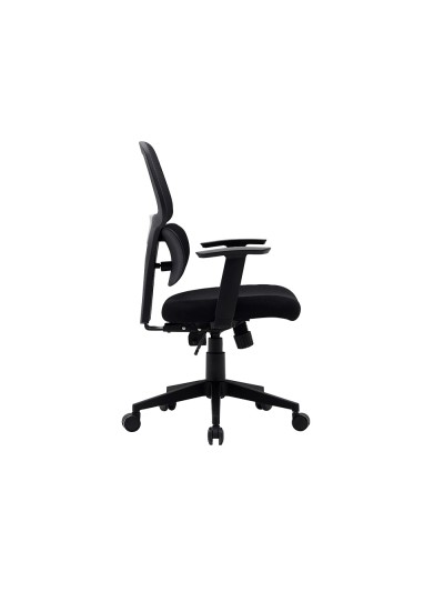 Silla q-connect oficina ancona malla base metalica alt max 1110 anc 660 prof 590 ruedas premium color negro