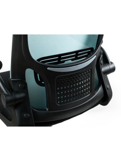 Silla q-connect oficina alba malla base metalica alt max 1110 anc 610 prof 580 ruedas premium color negro azul