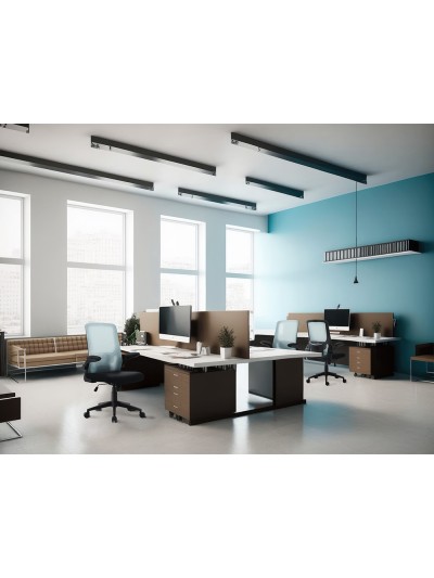 Silla q-connect oficina alba malla base metalica alt max 1110 anc 610 prof 580 ruedas premium color negro azul