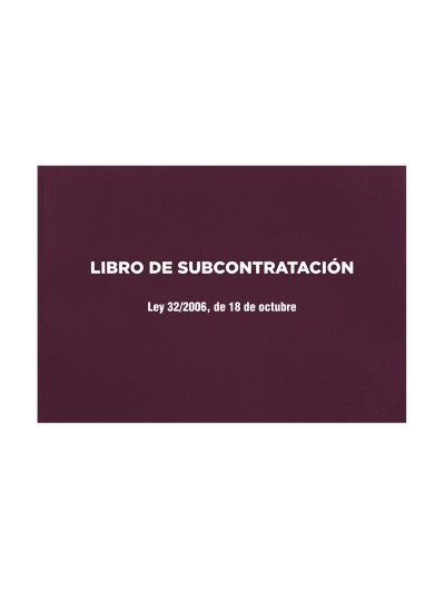Libro liderpapel subcontratacion folio juego de 10 hojas autocopiativas