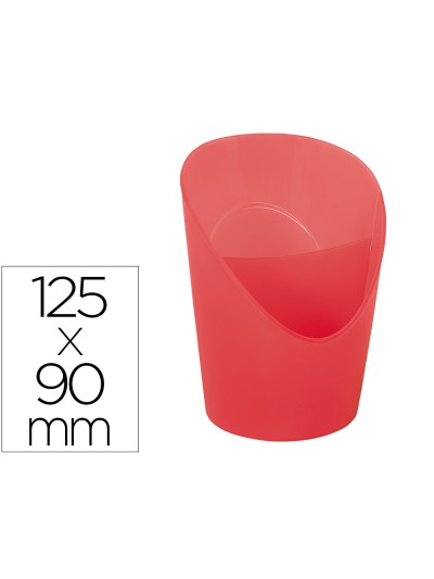 Cubilete portalapices esselte coral translucido plastico colour breeze redondo diametro 90 mm alto 125 mm