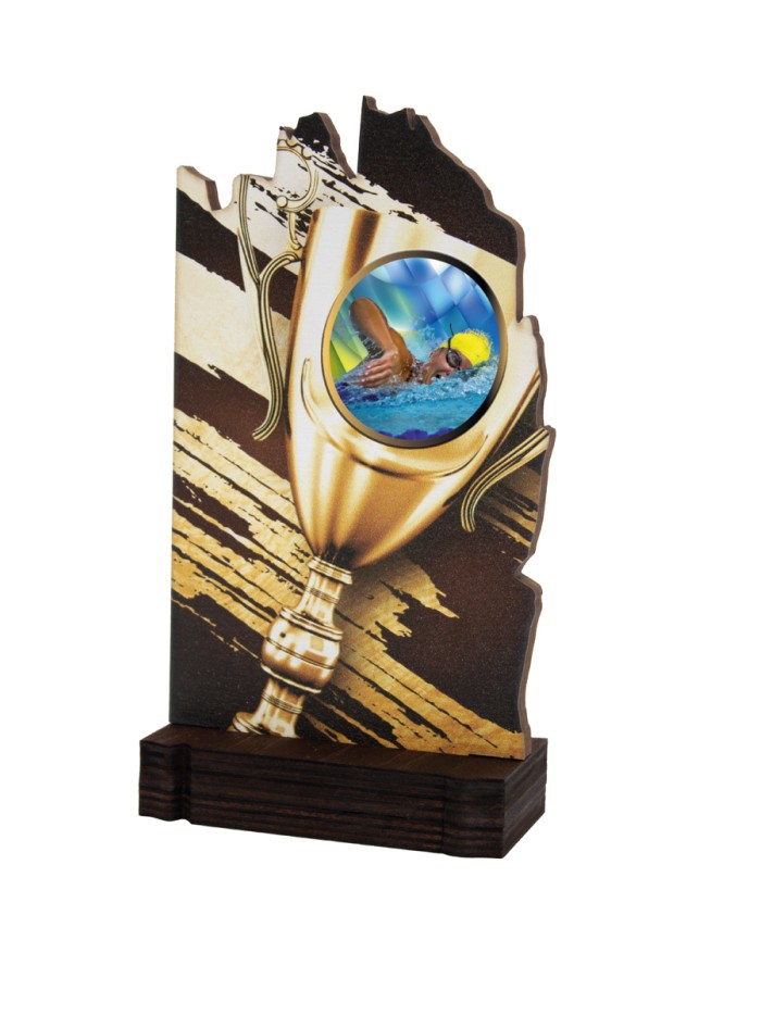25/26 TROFEO MADERA ALEGORICO . 19 CM