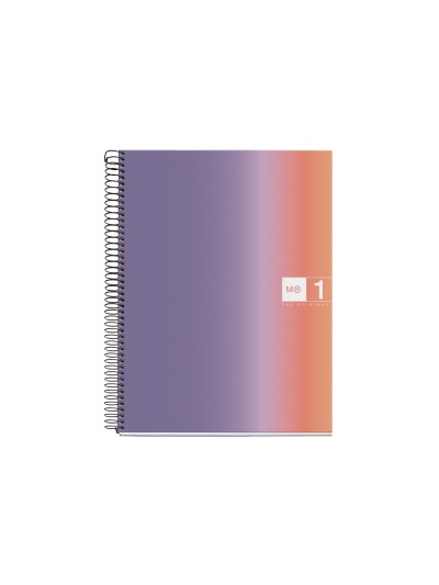 Cuaderno espiral miquelrius din a4 80 hojas 90 gr cuadro 5 mm tapa forrada aurora provence