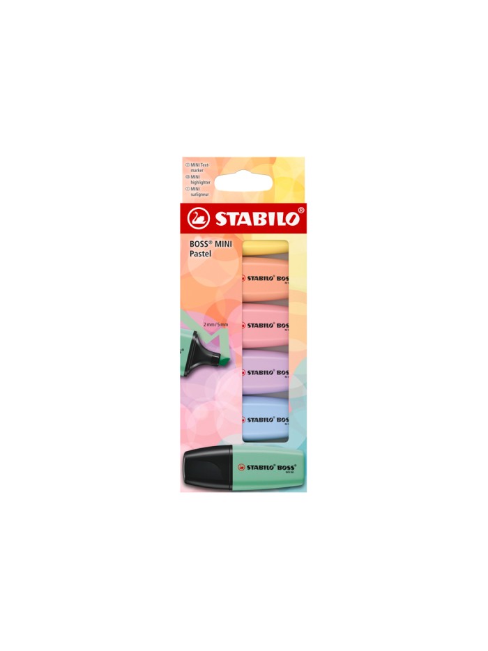 Rotulador stabilo boss fluorescente mini pastel estuche de 6 unidades colores surtidos Rotulador stabilo boss fluorescente mini pastel estuche de 6 unidades colores surtidos