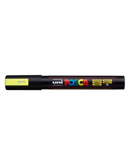 Rotulador uni posca pc-5m marcador de pintura punta conica 1,8-2,5 mm amarillo fluorescente