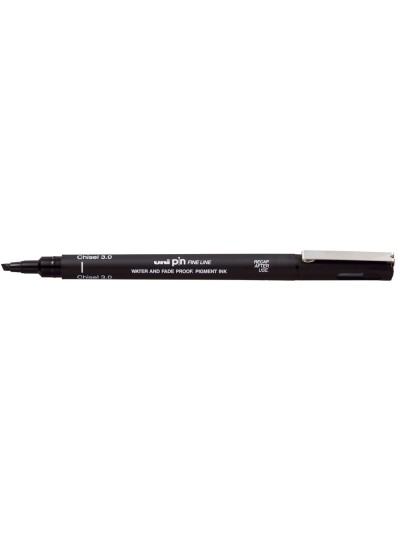 Rotulador uniball pin calibrado punta biselada 3 mm color negro