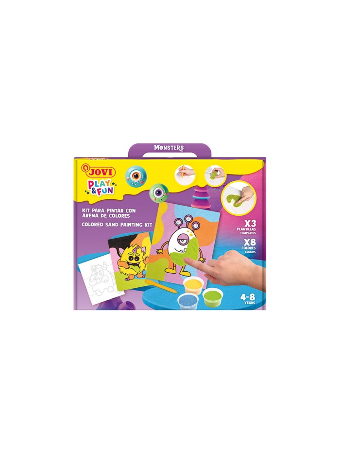 Juego jovi play&fun pinta con arena de colores monstruos divertidos Juego jovi play&fun pinta con arena de colores monstruos divertidos