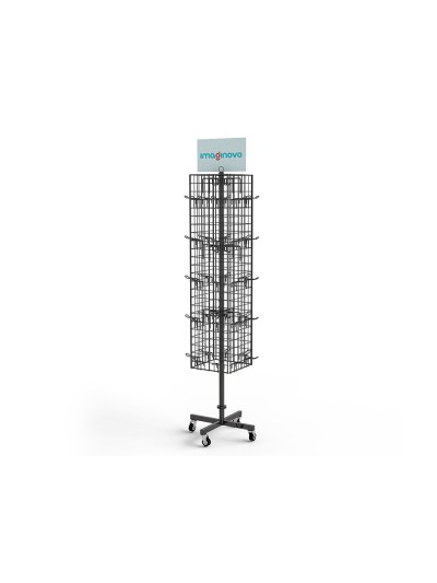 Pegatinas imaginovo expositor metalico giratorio con 40 ganchos ajustables surtido cerrado 630 uds 1874x532x532