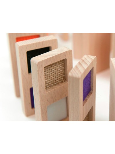 Juego didactico andreutoys domino sensorial texturas madera 28 piezas