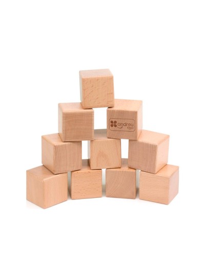 Juego didactico andreutoys 10 cubos sensoriales con sonido madera