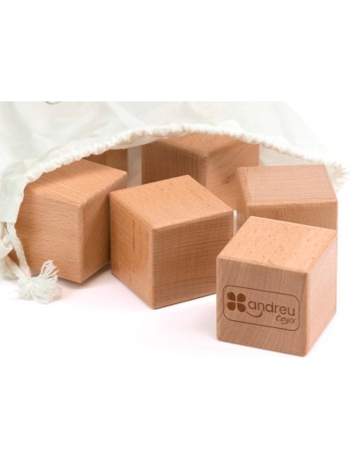 Juego didactico andreutoys 10 cubos sensoriales con sonido madera