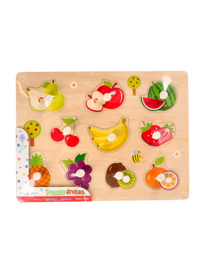 Puzle infantil imaginovo madera frutas +18 meses 10 piezas 30x22,5x1,5cm Puzle infantil imaginovo madera frutas +18 meses 10 piezas 30x22,5x1,5cm
