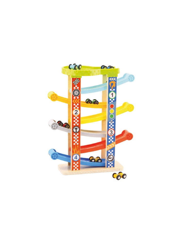 Juego infantil imaginovo madera torre de deslizamiento con 7 niveles incluye 6 coches +18 meses 38x32x14cm Juego infantil imaginovo madera torre de deslizamiento con 7 niveles incluye 6 coches +18 meses 38x32x14cm
