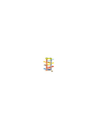 Juego infantil imaginovo madera torre de deslizamiento con 7 niveles incluye 6 coches +18 meses 38x32x14cm