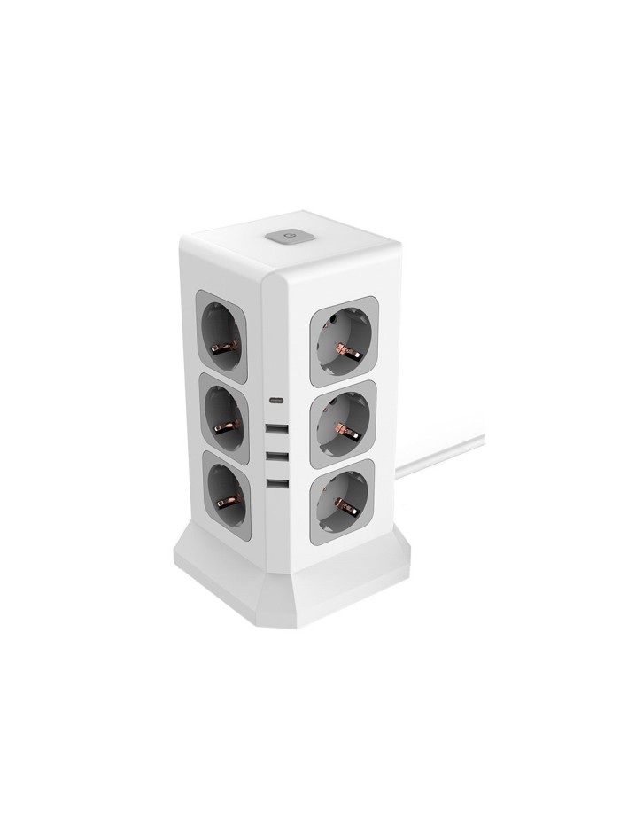 Regleta q-connect enchufe multiple 16 en 1 cable 2 mt 12 tomas de corriente+3 usb+1 usb tipo c 120x120x210mm Regleta q-connect enchufe multiple 16 en 1 cable 2 mt 12 tomas de corriente+3 usb+1 usb tipo c 120x120x210mm