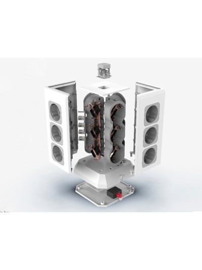 Regleta q-connect enchufe multiple 16 en 1 cable 2 mt 12 tomas de corriente+3 usb+1 usb tipo c 120x120x210mm