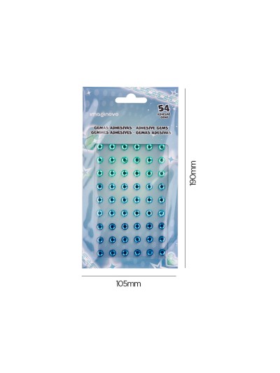 Pegatinas imaginovo gemas verdes y azules brillantes con relieve para todas superficies 190x105 mm en