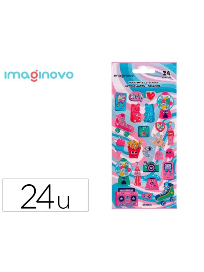 Pegatinas imaginovo diseños surtidos hobbies con brillo 214x100 mm en blister