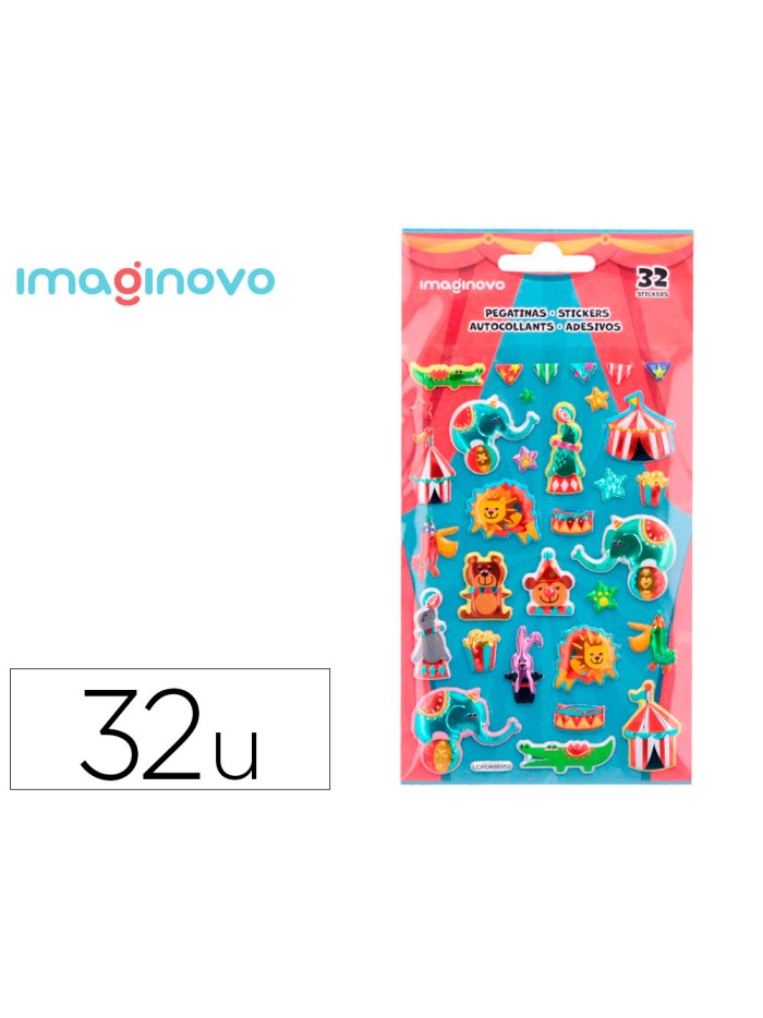 Pegatinas imaginovo kids circo goma eva 190x105 mm en blister Pegatinas imaginovo kids circo goma eva 190x105 mm en blister