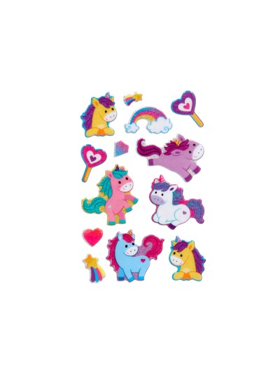 Pegatinas imaginovo unicornios magic dreams con brillo 190x105 mm en blister