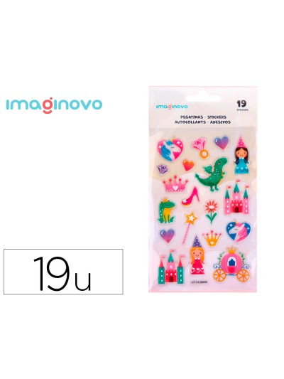 Pegatinas imaginovo princesas magic dreams pvc 190x105 mm en blister