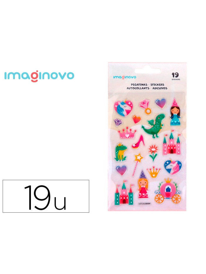Pegatinas imaginovo princesas magic dreams pvc 190x105 mm en blister Pegatinas imaginovo princesas magic dreams pvc 190x105 mm en blister