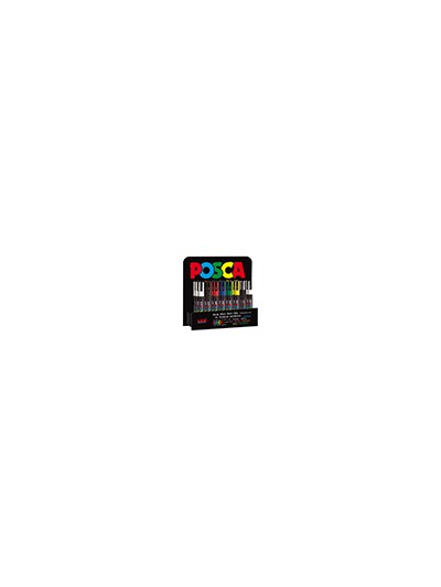 Rotulador uni-ball posca pc3m pintura base al agua 0,9-1,3 mm expositor 36 unidades colores surtidos