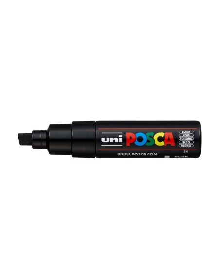 Rotulador uni posca pc-8k marcador de pintura punta biselada 8 mm negro