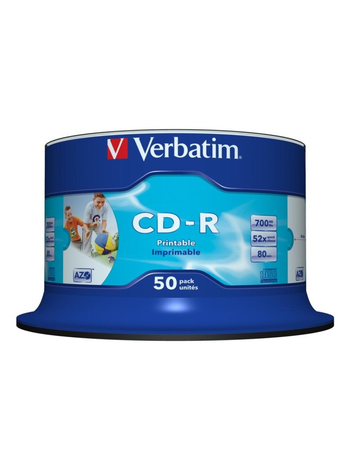 Verbatim cd - r 700mb 52x tarrina 50 unidades imprimible inkjet super azo Verbatim cd - r 700mb 52x tarrina 50 unidades imprimible inkjet super azo
